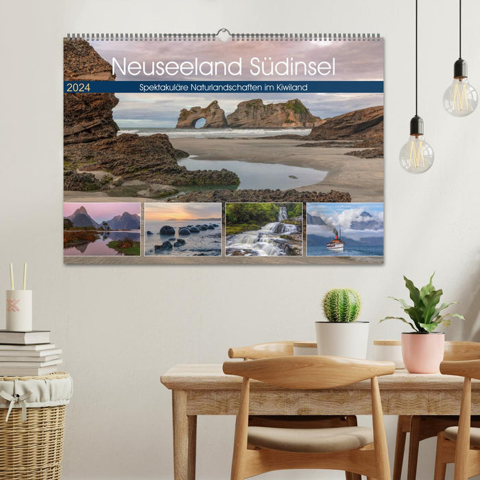 Île du Sud de Nouvelle-Zélande - Paysages naturels spectaculaires du Kiwiland (Calendrier mural CALVENDO 2024) 