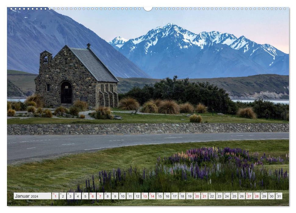 Île du Sud de Nouvelle-Zélande - Paysages naturels spectaculaires du Kiwiland (Calendrier mural CALVENDO 2024) 