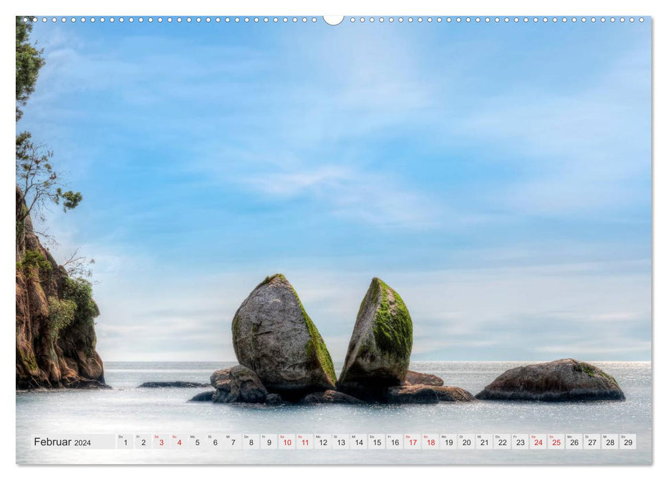 Île du Sud de Nouvelle-Zélande - Paysages naturels spectaculaires du Kiwiland (Calendrier mural CALVENDO 2024) 