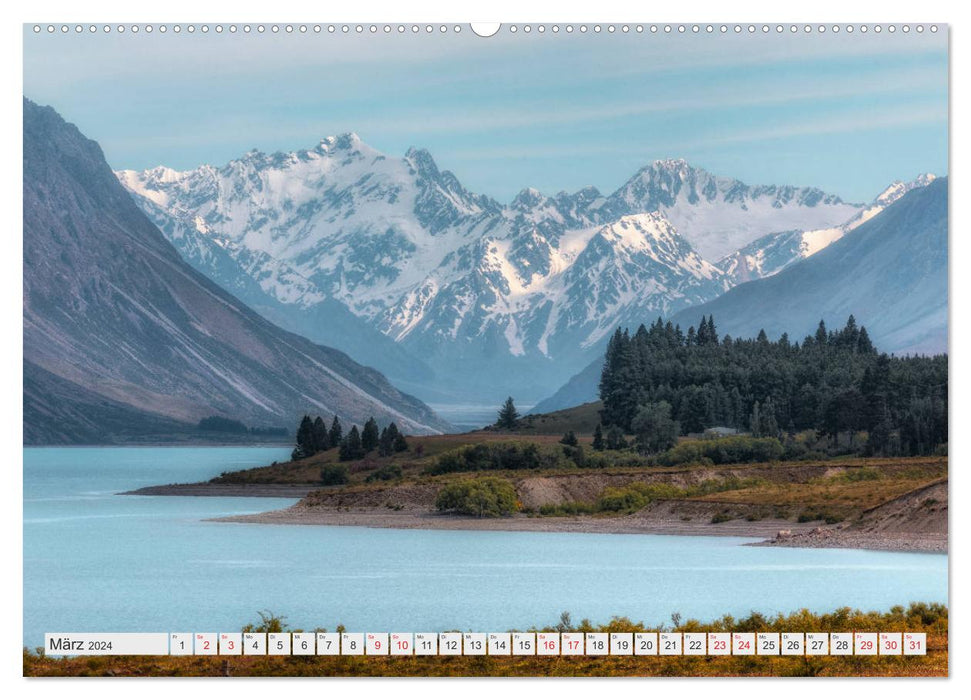 Île du Sud de Nouvelle-Zélande - Paysages naturels spectaculaires du Kiwiland (Calendrier mural CALVENDO 2024) 