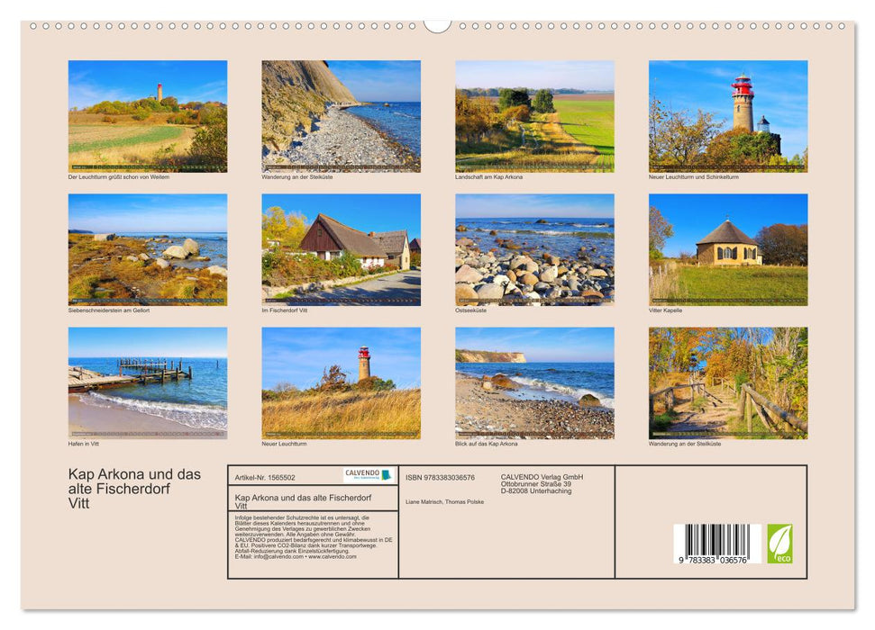 Kap Arkona und das alte Fischerdorf Vitt (CALVENDO Premium Wandkalender 2024)