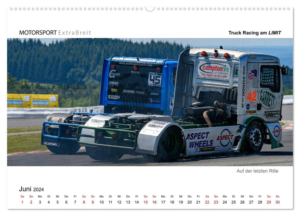 Truck Racing am LIMIT - Panoramabilder (CALVENDO Premium Wandkalender 2024)