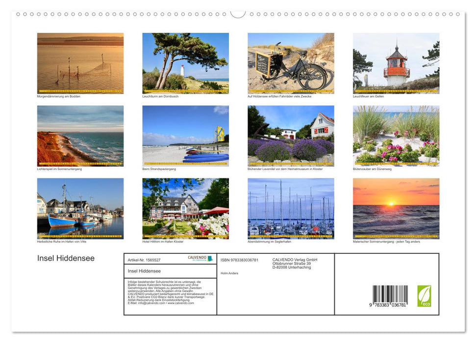 Insel Hiddensee - Stimmungen und Sehnsüchte (CALVENDO Premium Wandkalender 2024)