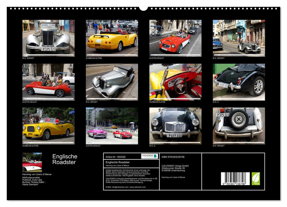Englische Roadster - Oldtimer Schmuckstücke der Fünfziger Jahre (CALVENDO Premium Wandkalender 2024)