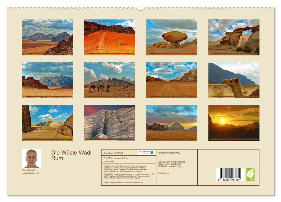 Le désert du Wadi Rum (Calvendo Premium Wall Calendar 2024) 