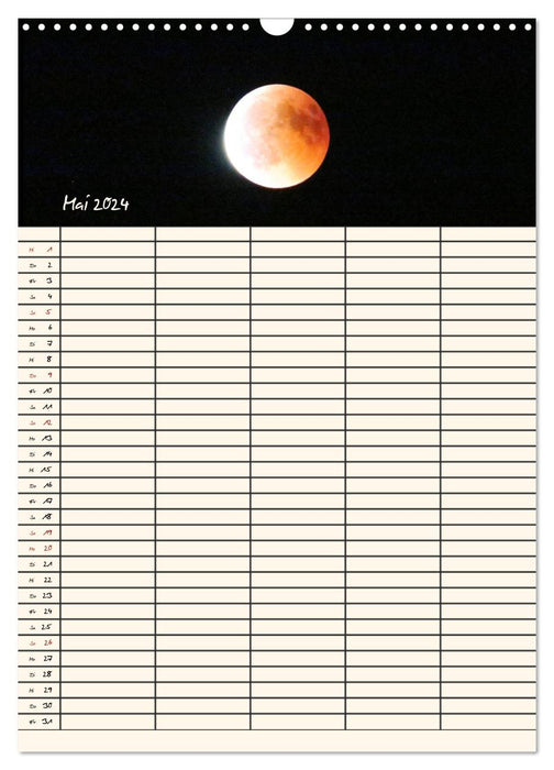 Faszination Mond - Momentaufnahmen einer Mondfinsternis (CALVENDO Wandkalender 2024)