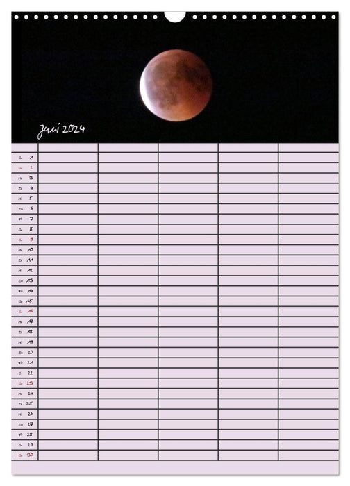 Faszination Mond - Momentaufnahmen einer Mondfinsternis (CALVENDO Wandkalender 2024)