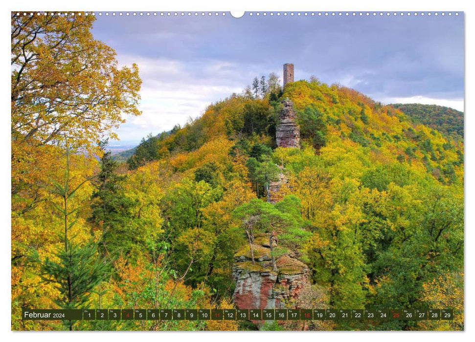 Trifels - Wanderung auf dem Annweilerer Burgenweg (CALVENDO Premium Wandkalender 2024)