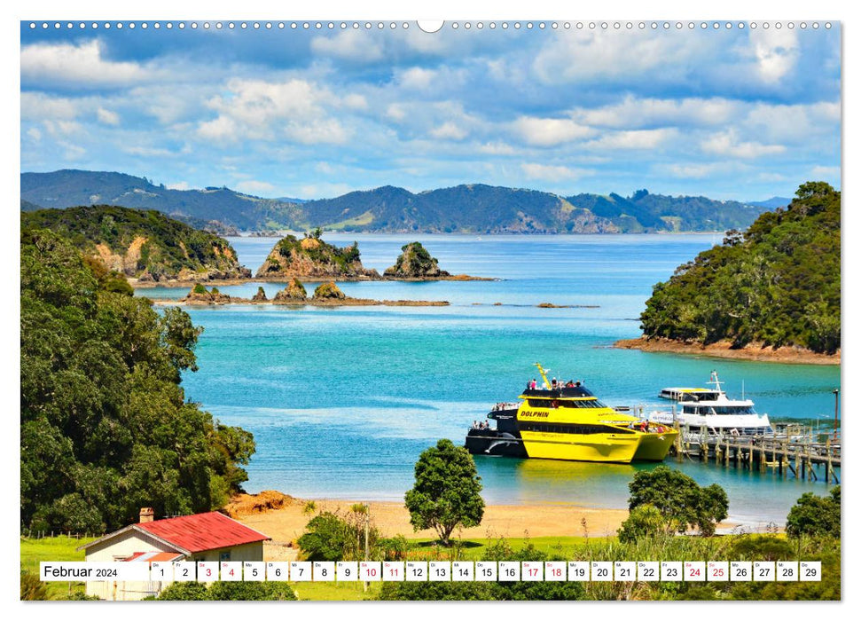 Île du Nord de la Nouvelle-Zélande - des endroits fascinants à l'autre bout du monde (Calendrier mural CALVENDO Premium 2024) 
