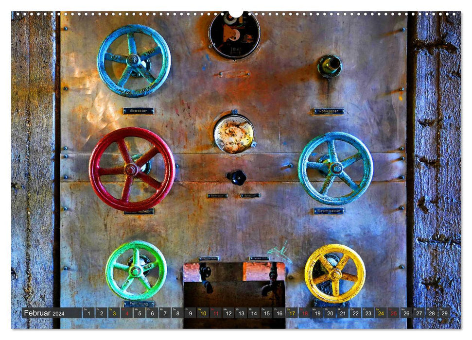 VINTAGE INDUSTRIEL - L'histoire industrielle grise devient colorée (Calendrier mural CALVENDO Premium 2024) 