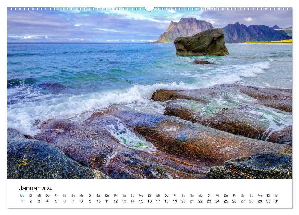 NORVÈGE - PAYSAGES DE LA MER DU NORD (Calendrier mural CALVENDO 2024) 