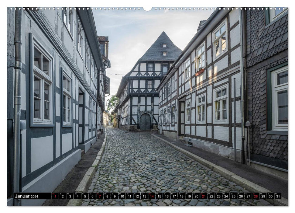 Ville à colombages de Goslar (Calendrier mural CALVENDO Premium 2024) 