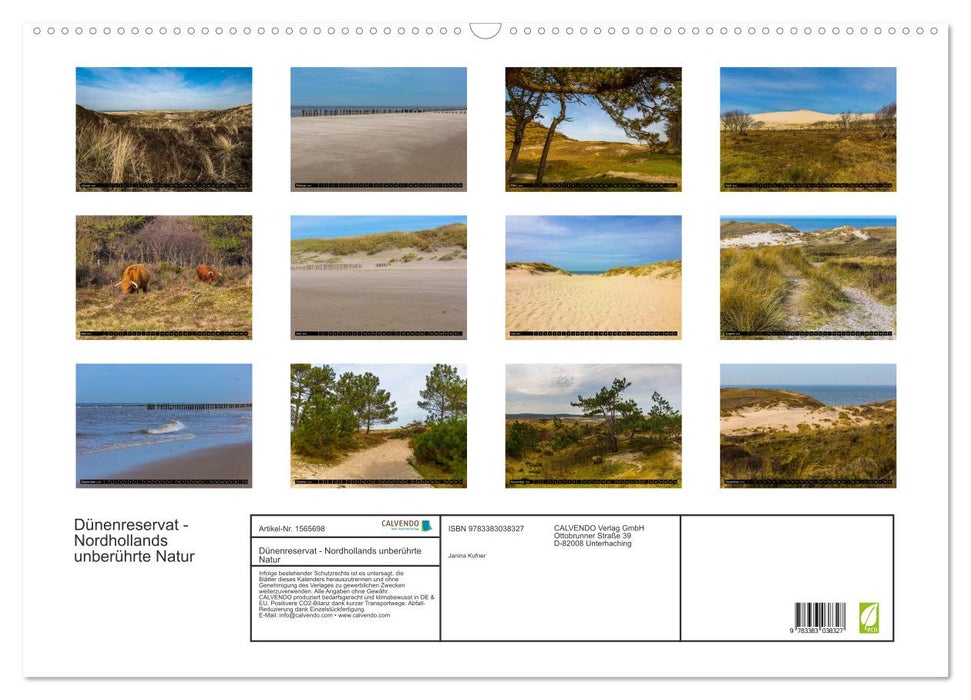 Dünenreservat - Nordhollands unberührte Natur (CALVENDO Wandkalender 2024)