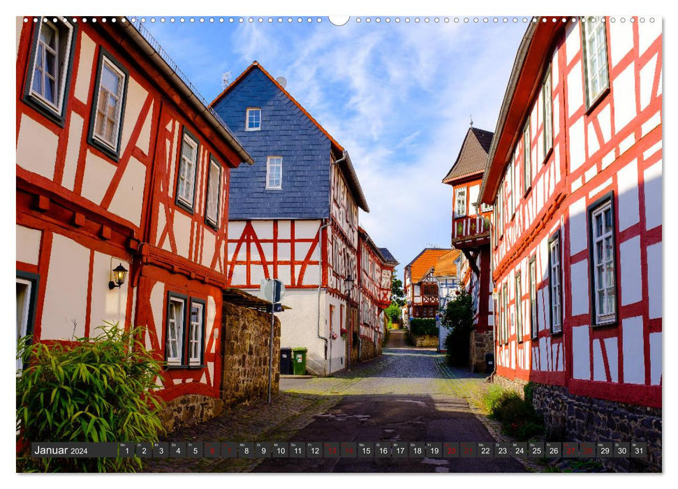 Un regard sur la ville à colombages de Lich (Calendrier mural CALVENDO Premium 2024) 