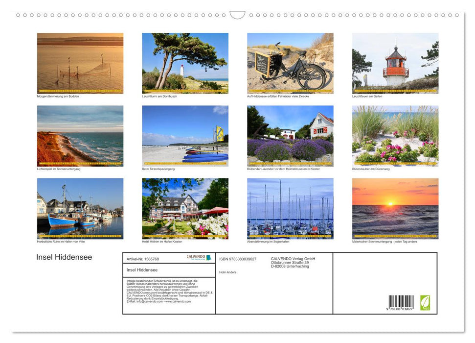 Île Hiddensee – Humeurs et désirs (Calendrier mural CALVENDO 2024) 