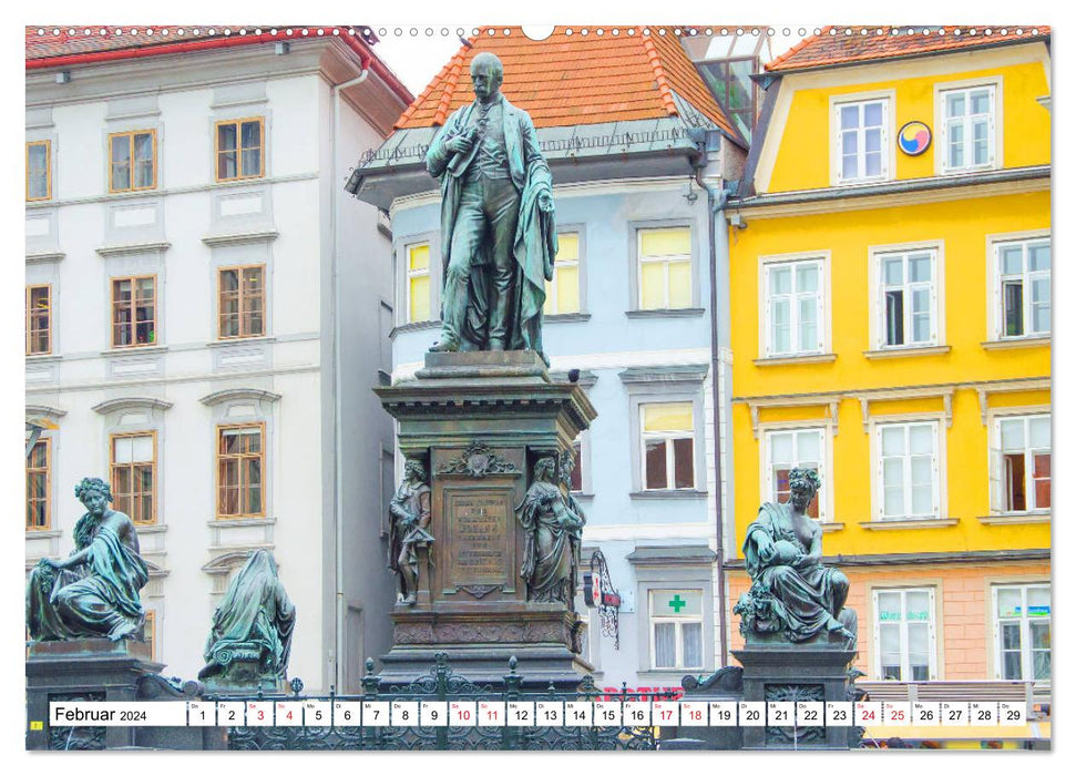 Graz - eine Stadt mit Flair (CALVENDO Premium Wandkalender 2024)