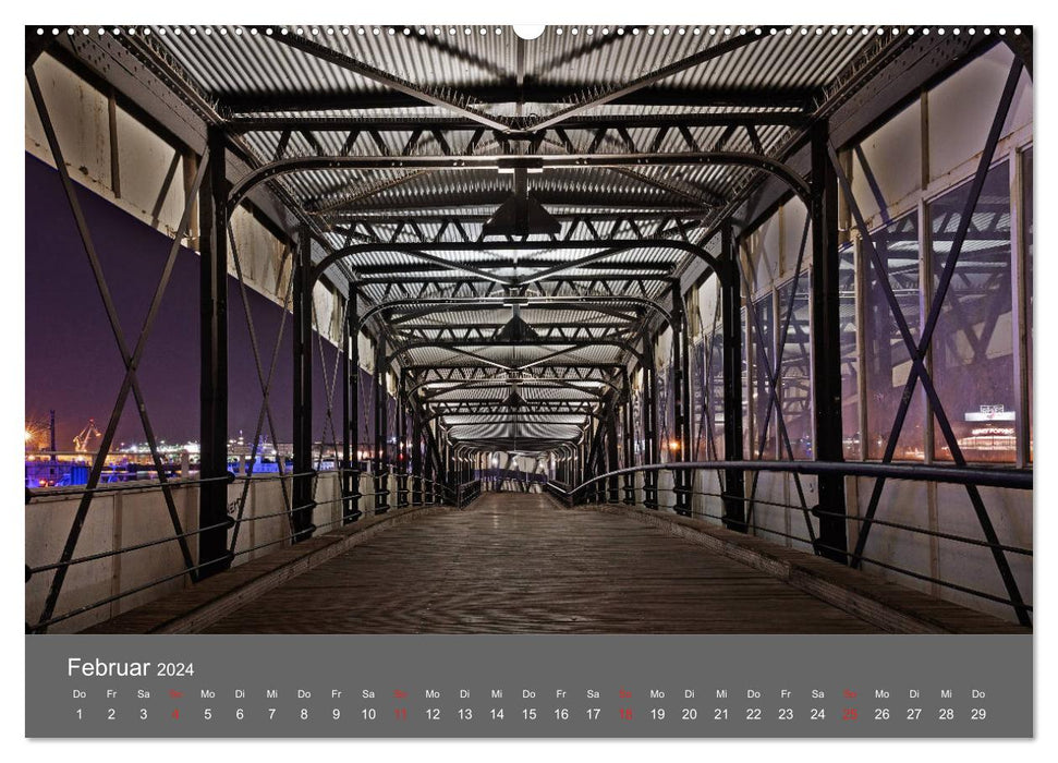 Nightwalk - Hambourg (Calvendo Premium Wall Calendar 2024) 
