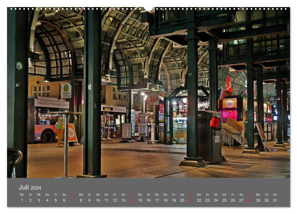 Nightwalk - Hamburg (CALVENDO Premium Wandkalender 2024)