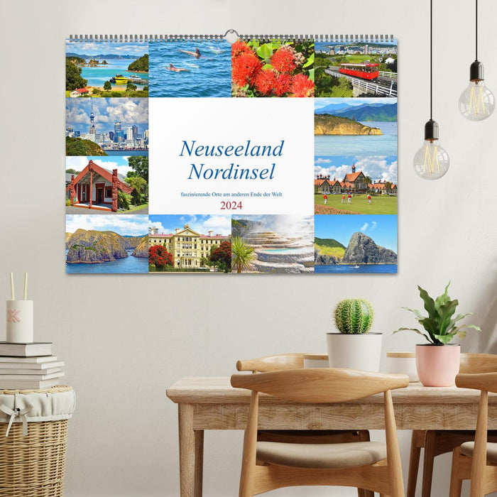 Île du Nord de la Nouvelle-Zélande - des lieux fascinants à l'autre bout du monde (calendrier mural CALVENDO 2024) 
