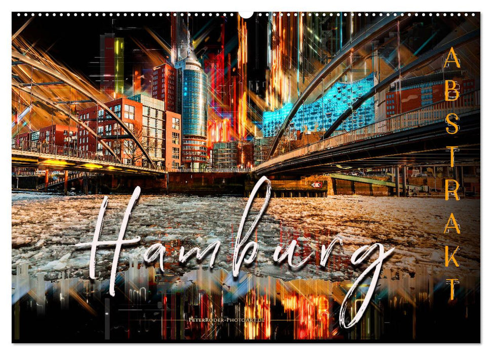 Hambourg abstrait (calendrier mural CALVENDO 2024) 