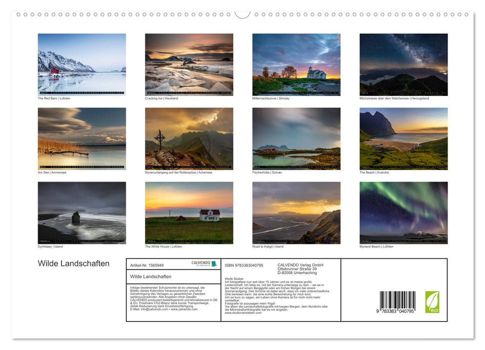 Wilde Landschaften (CALVENDO Premium Wandkalender 2024)