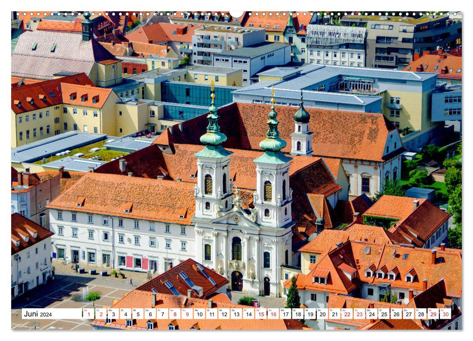 Graz - Ausblick auf die Dachlandschaft (CALVENDO Wandkalender 2024)