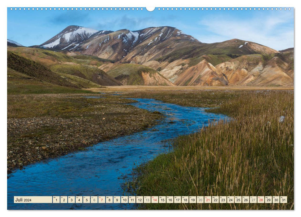 Paysages naturels d'Islande (Calendrier mural CALVENDO Premium 2024) 
