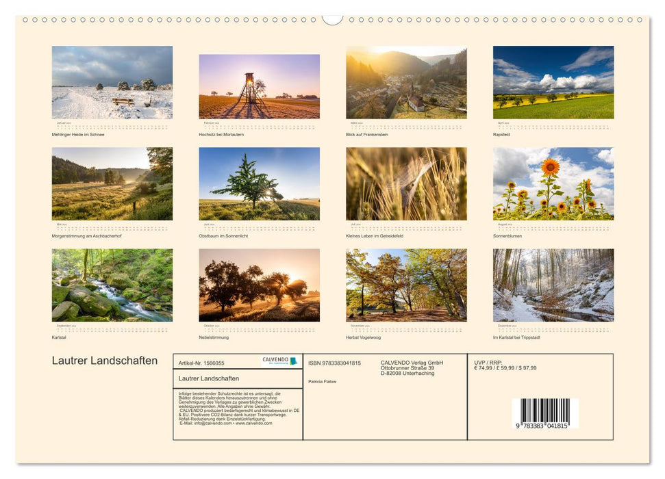 Lautrer Landschaften 2024 (CALVENDO Premium Wandkalender 2024)