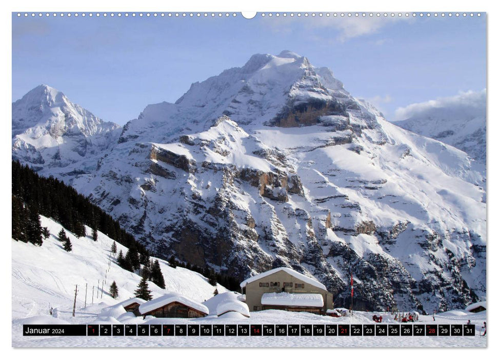 Das Dreigestirn im Berner Oberland. Eiger, Mönch und Jungfrau (CALVENDO Premium Wandkalender 2024)