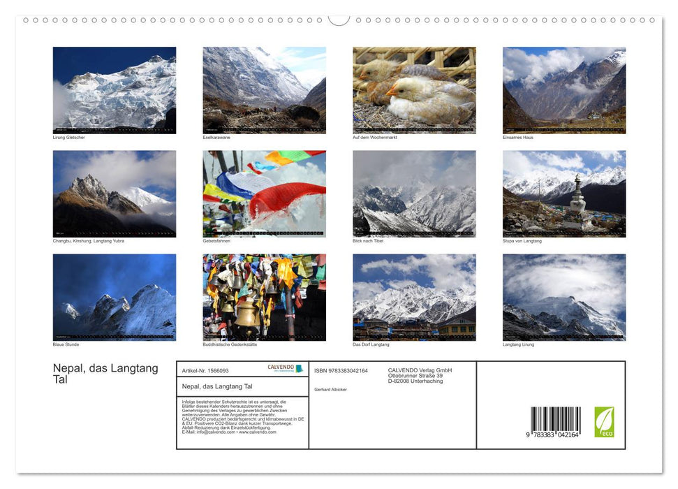 Népal, la vallée du Langtang (Calvendo Premium Wall Calendar 2024) 