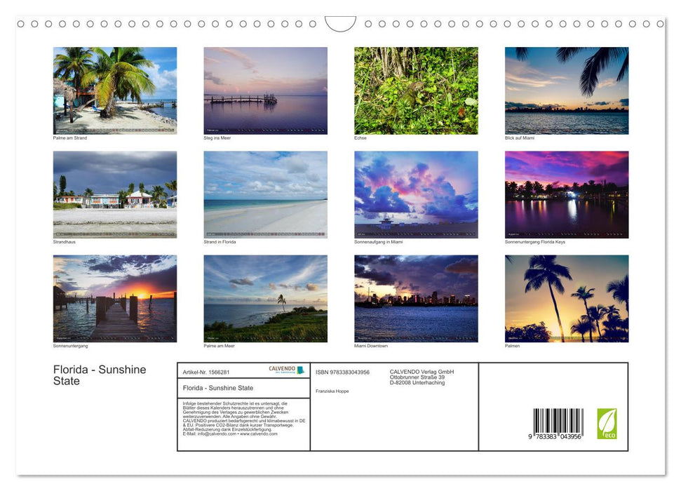 Floride - Sunshine State (Calendrier mural CALVENDO 2024) 