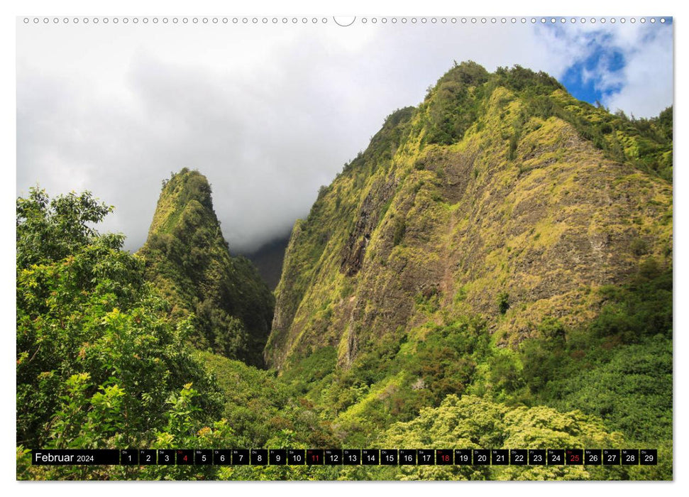 Randonnée à Hawaï - Montagnes du Pacifique (Calendrier mural CALVENDO 2024) 