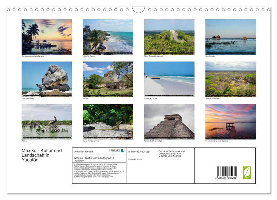 Mexiko - Kultur und Landschaft in Yucatán (CALVENDO Wandkalender 2024)