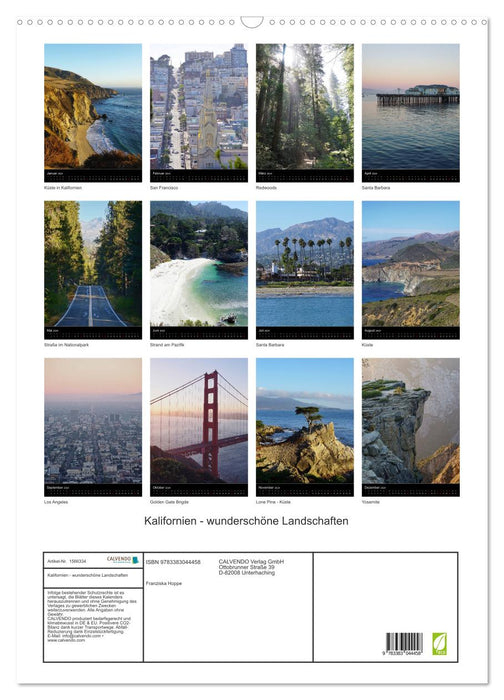 Californie - beaux paysages (calendrier mural CALVENDO 2024) 