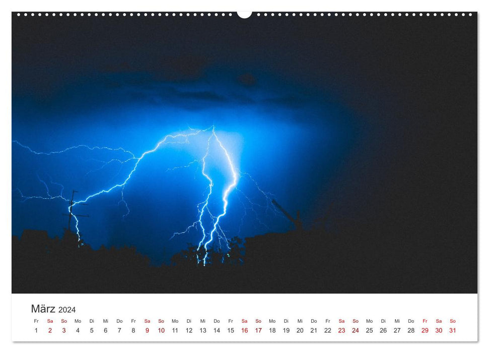 Orages - des spectacles naturels à couper le souffle (Calvendo Premium Wall Calendar 2024) 
