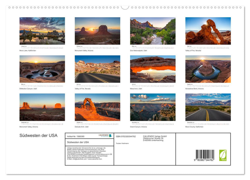 Südwesten der USA - Atemberaubende Landschaften (CALVENDO Premium Wandkalender 2024)