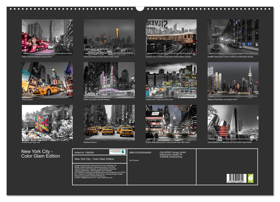 New York City - Color Glam Edition (CALVENDO Wandkalender 2024)