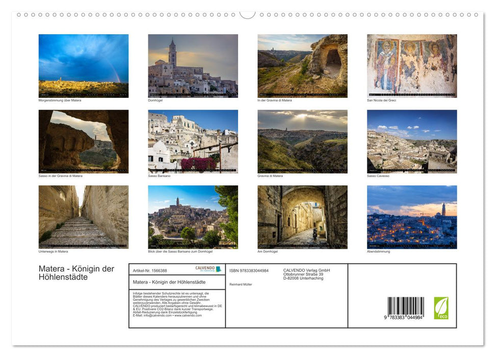 Matera – Reine des villes troglodytes (Calvendo Premium Wall Calendar 2024) 