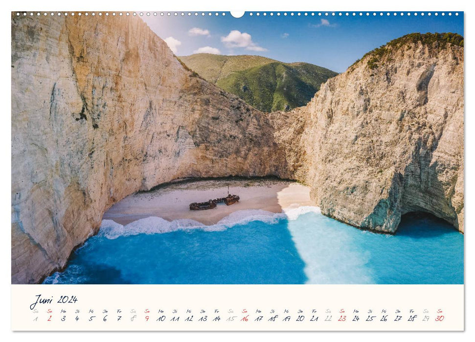 Griechenland - Malerische Küsten auf Zakynthos und Lefkada (CALVENDO Wandkalender 2024)