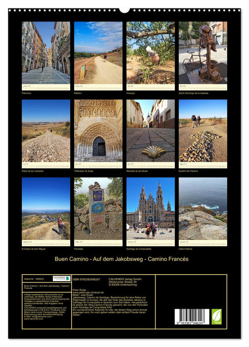 Buen Camino - Sur le chemin de Saint-Jacques - Camino Francés (Calvendo Premium Wall Calendar 2024) 