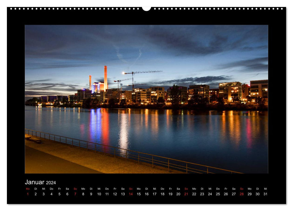 Frankfurt bei Nacht 2024 (CALVENDO Wandkalender 2024)