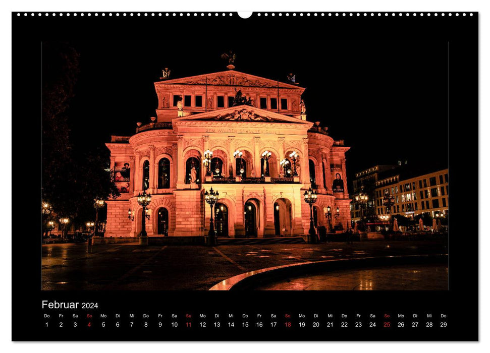 Frankfurt bei Nacht 2024 (CALVENDO Wandkalender 2024)