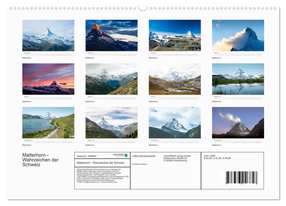 Matterhorn - Wahrzeichen der Schweiz (CALVENDO Wandkalender 2024)