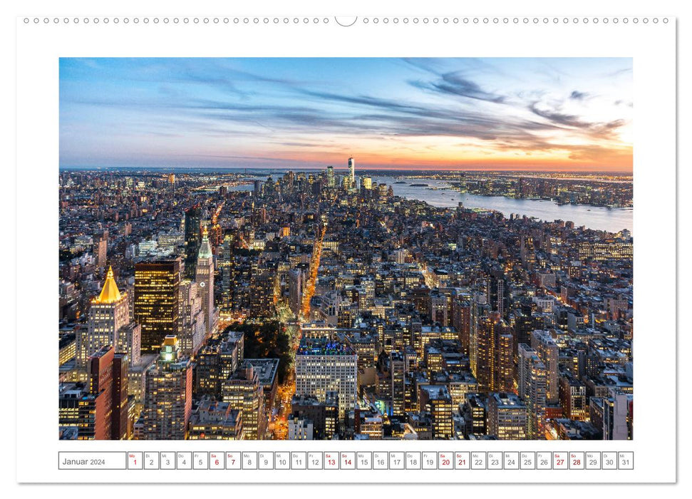 Skylines de New York (Calvendo Premium Calendrier mural 2024) 