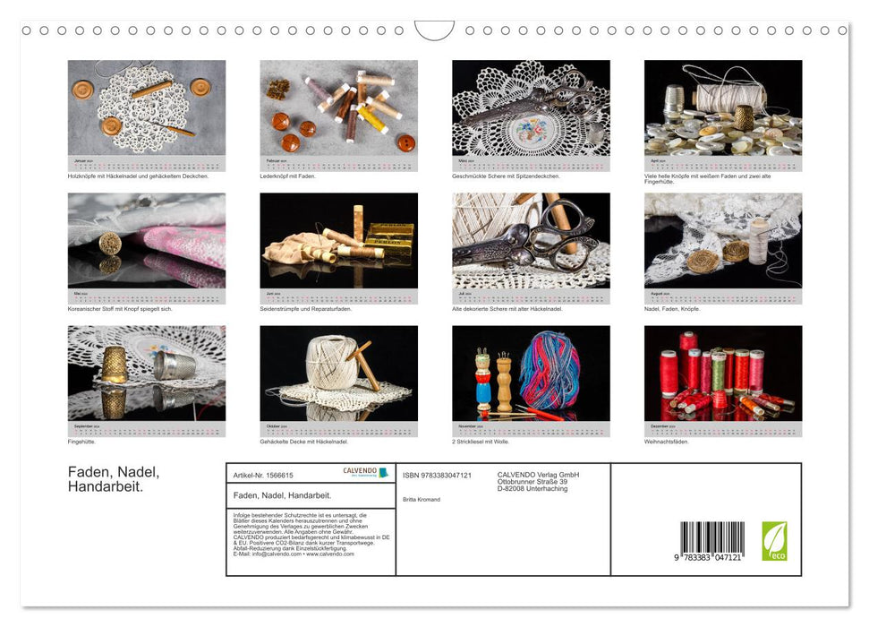 Faden, Nadel, Handarbeit. (CALVENDO Wandkalender 2024)
