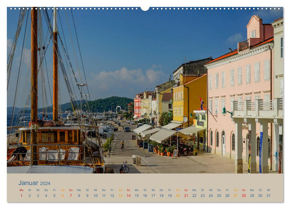 Kroatische Inseln - Mit dem Motorsegler unterwegs in der Kvarner Bucht (CALVENDO Premium Wandkalender 2024)