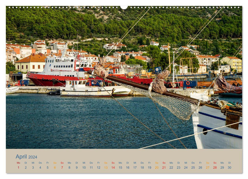 Kroatische Inseln - Mit dem Motorsegler unterwegs in der Kvarner Bucht (CALVENDO Premium Wandkalender 2024)