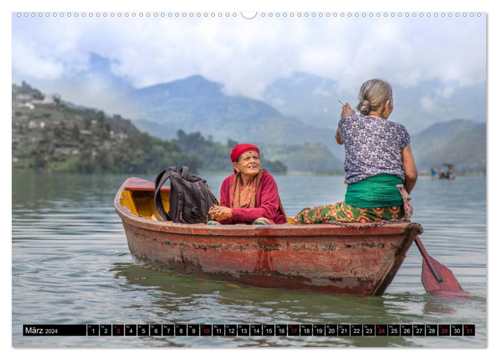 Moments de lumière - Un voyage à travers le Népal (Calendrier mural CALVENDO Premium 2024) 