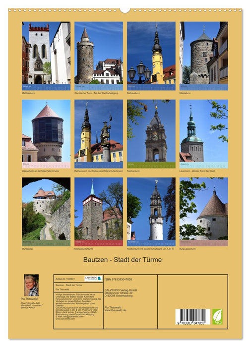 Bautzen - Ville des Tours (Calvendo Premium Wall Calendar 2024) 