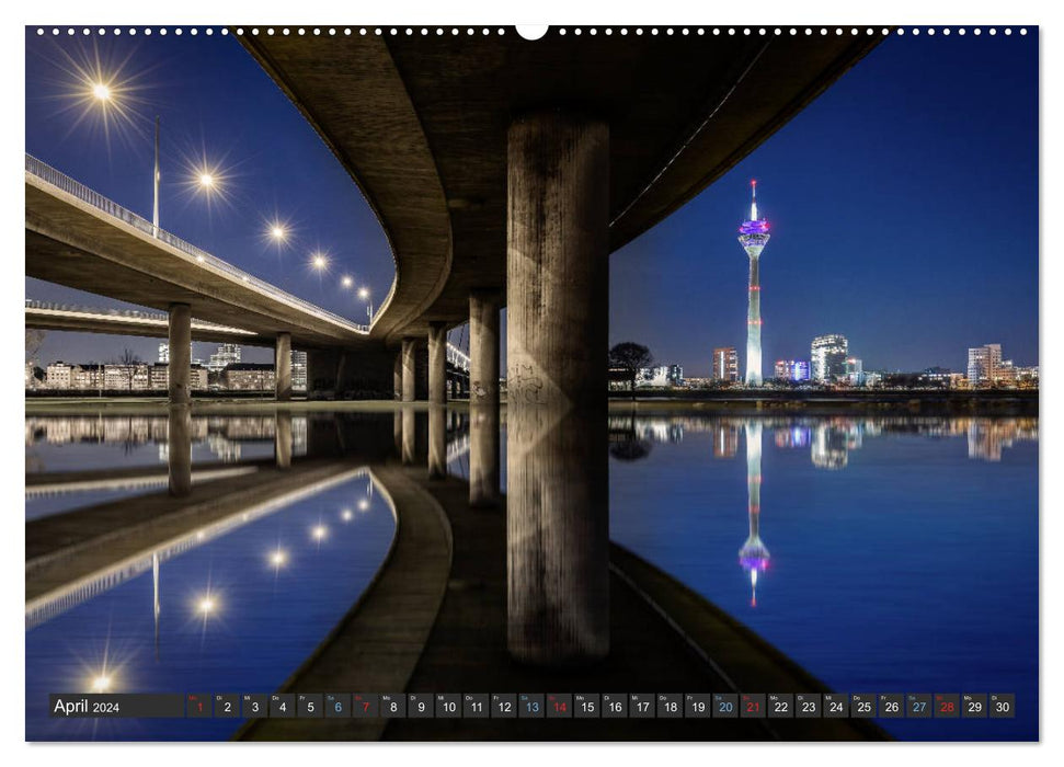 Düsseldorfer Nachtschicht (CALVENDO Premium Wandkalender 2024)
